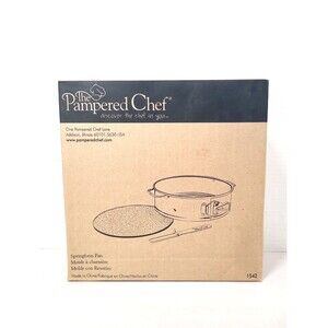 Pampered Chef 9" Springform Pan #1542 Glass Bottom Cheesecake Torte NEW